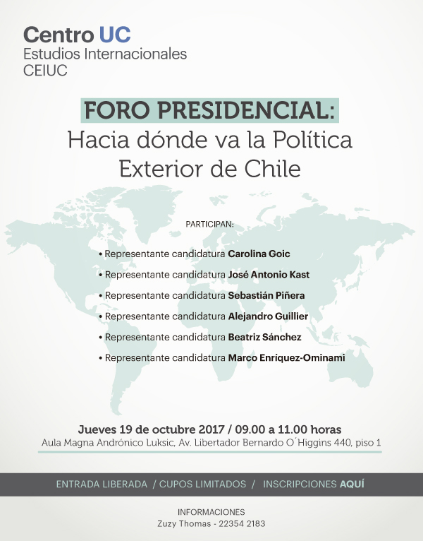 Foro presidencial: Hacia dónde va la política exterior de Chile 