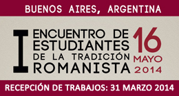 Plazo de recepción de trabajos: I Encuentro de Estudiantes de la Tradición Romanista