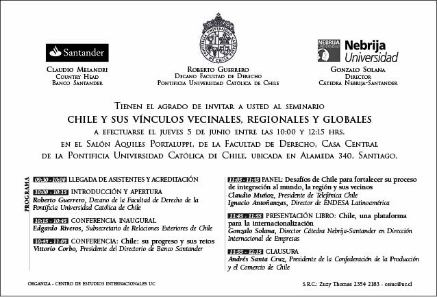 INVITACIÓN CHILE Y SUS VINCULOS