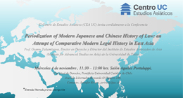 Conferencia Periodization of modern japanese and chinese history of law: An attempt of comparative modern legal history in east Asia