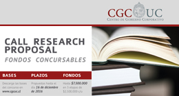 Plazo de postulación Fondos Concursables CGCUC: Call research proposal