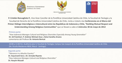 Conferencias en el Marco del Primer Diálogo Interreligioso e Intercultural entre las Repúblicas de Indonesia y Chile