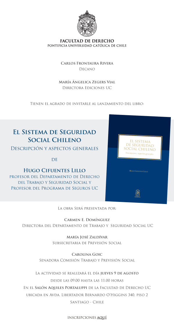 Lanzamiento de libro: El sistema de Seguridad Social Chileno. Descripción y aspectos generales 