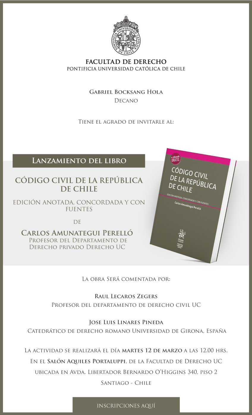 Lanzamiento de libro: Codigo Civil de la República de Chile. Edición anotada, concordada y con fuentes