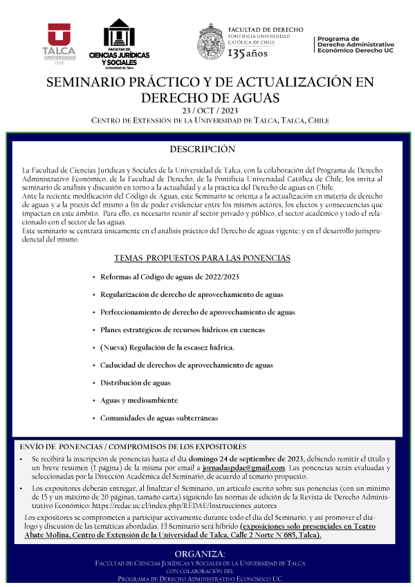 Convocatoria Académica Aguas 2023 Afiche
