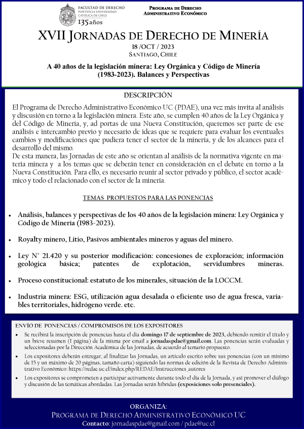 Convocatoria Académica J Mineria 2023 Afiche