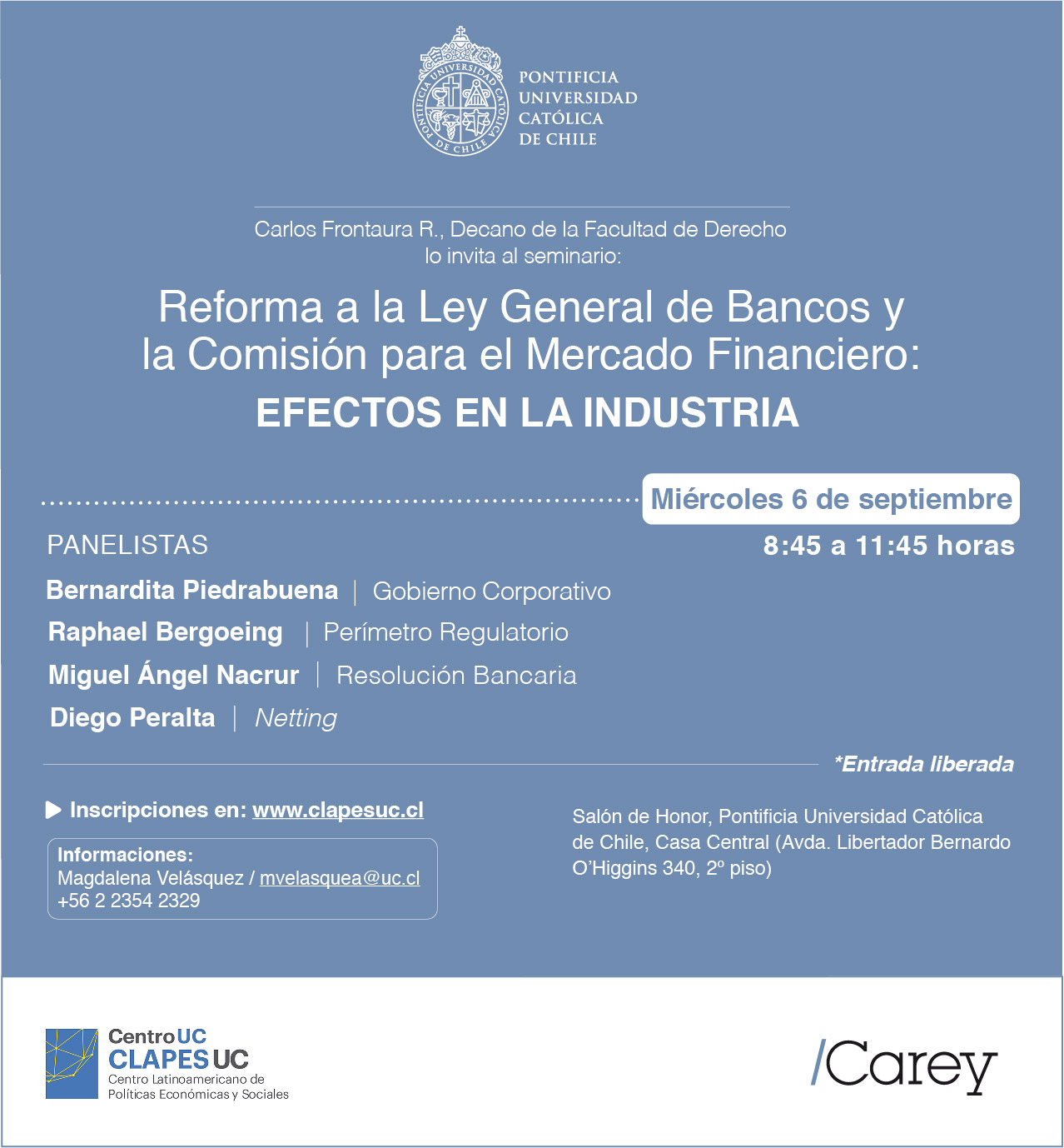 Seminario Reforma a la Ley de Bancos y la Comisión para el Mercado Financiero: Efectos en la Industria 