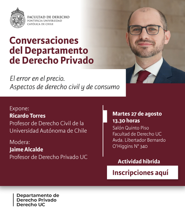 Conversaciones Derecho Privado 27 agosto Afiche