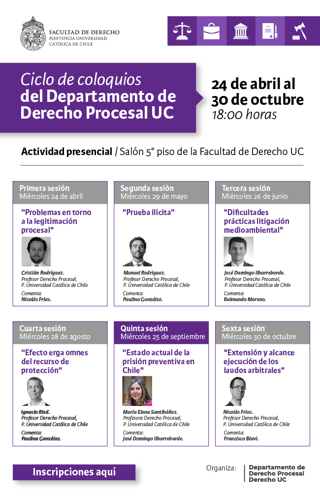 Coloquios Departamento Derecho Procesal 25 sep Afiche 1