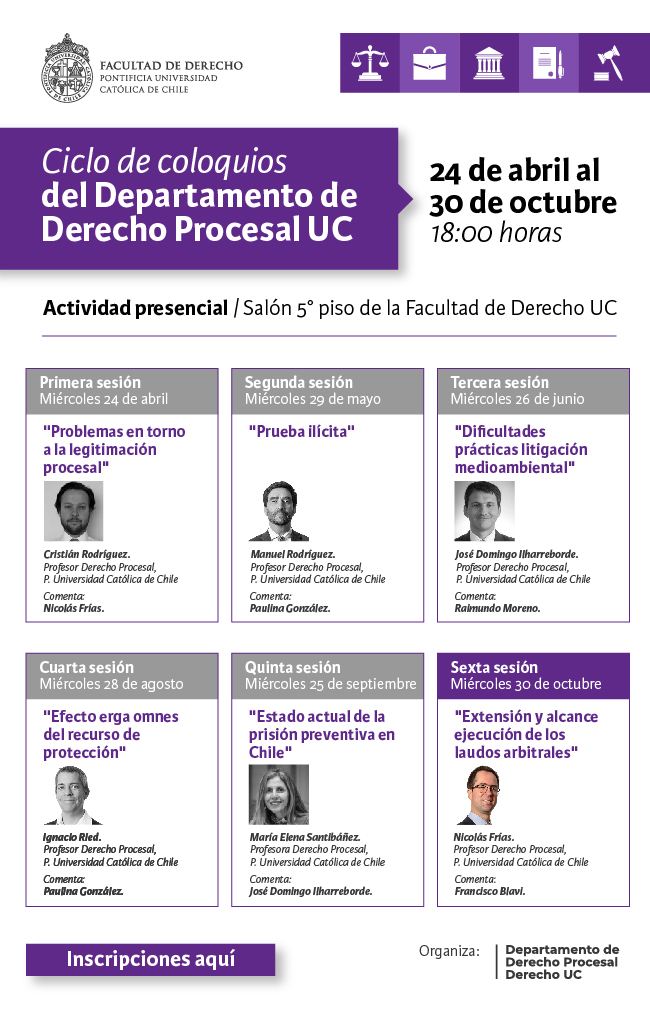 Coloquios Departamento Derecho Procesal 30 OCTUBRE Afiche 1