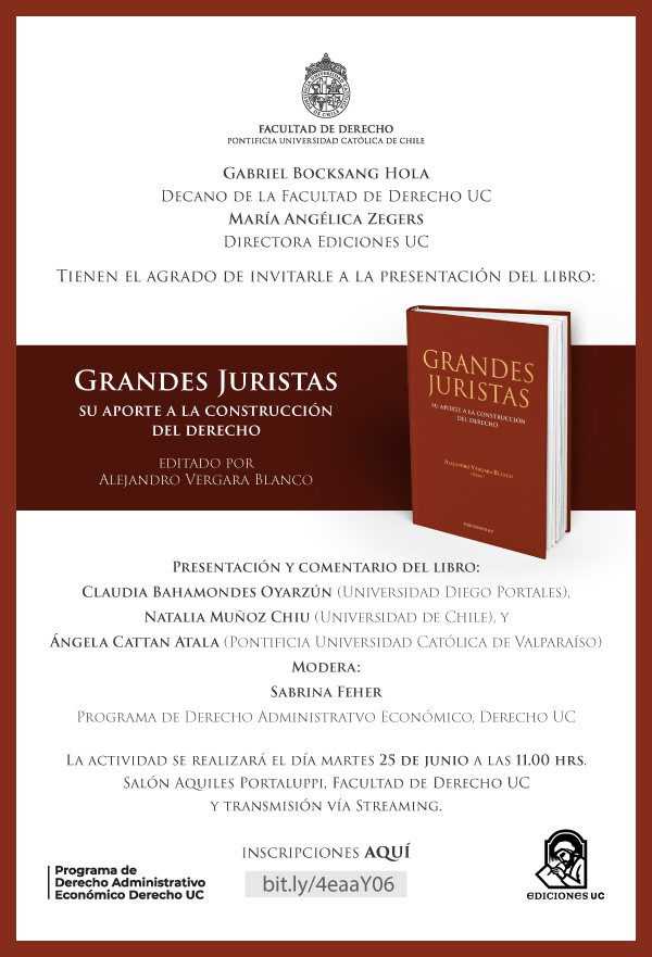 Lanzamiento del libro Grandes Juristas Afiche 2