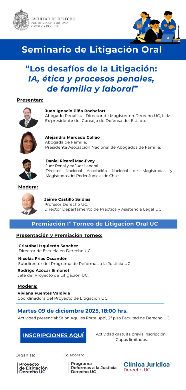Conversatorio Litigación Oral 9 diciembre Afiche