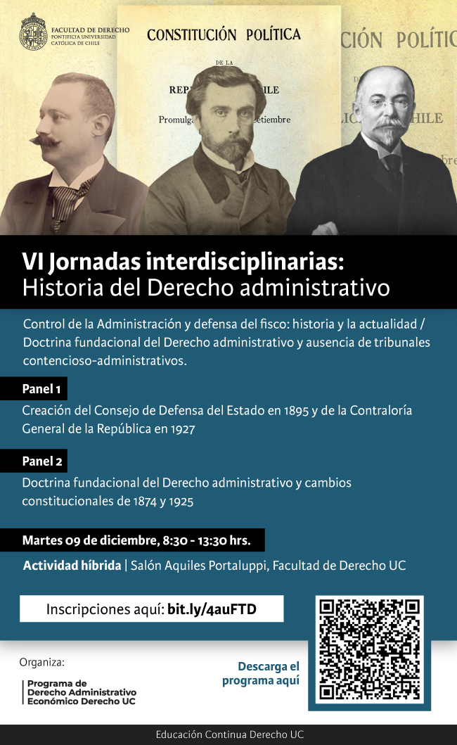 VI Jornadas interdisciplinarias Historia del Derecho administrativo Afiche