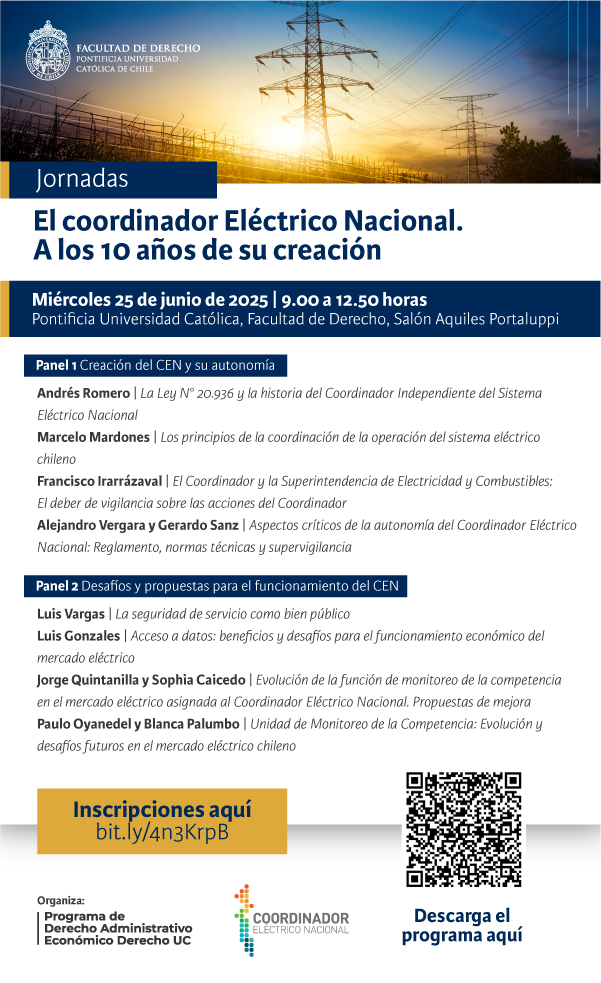 Jornadas El coordinador Eléctrico Nacional Afiche 1