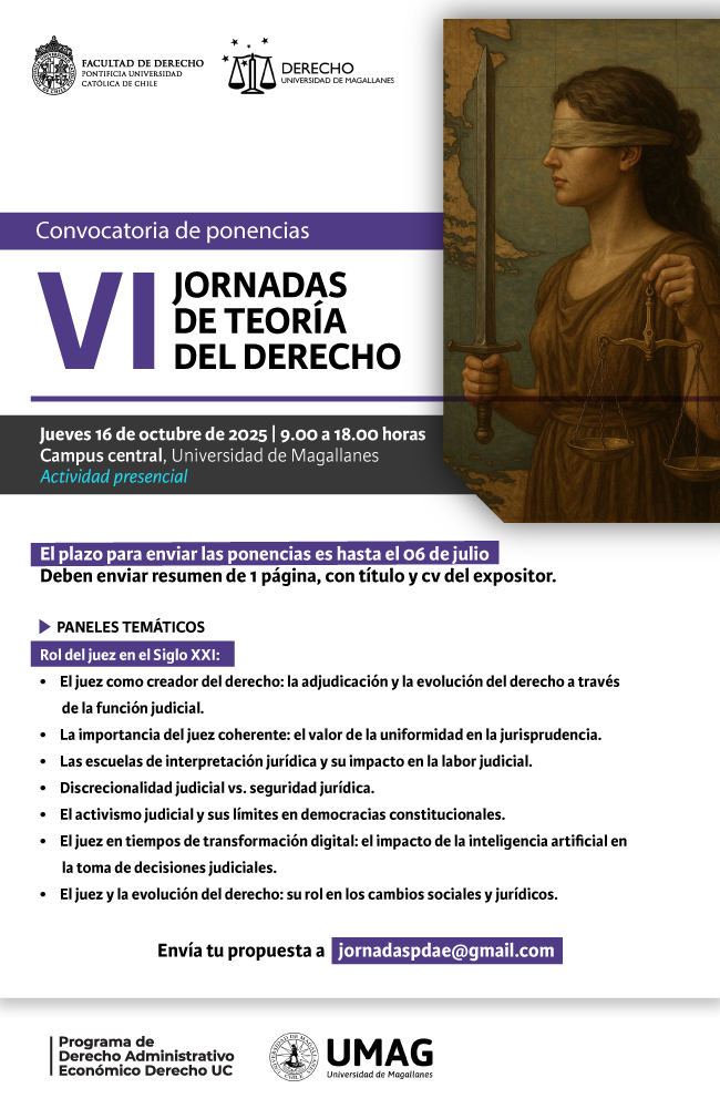 convocatoria VI Jornadas Teoría del Derecho Afiche